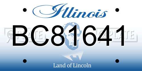 BC81641 Illinois License Plate