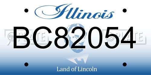 BC82054 Illinois License Plate