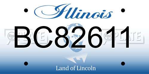 BC82611 Illinois License Plate