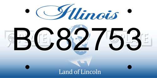 BC82753 Illinois License Plate