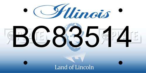 BC83514 Illinois License Plate