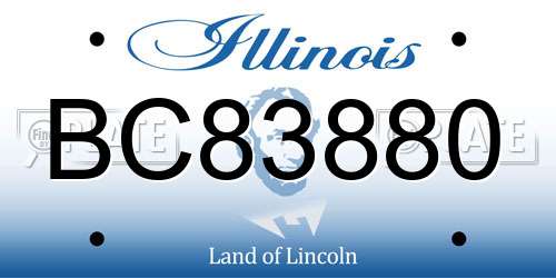 BC83880 Illinois License Plate