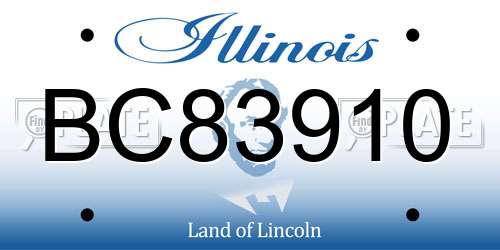 BC83910 Illinois License Plate