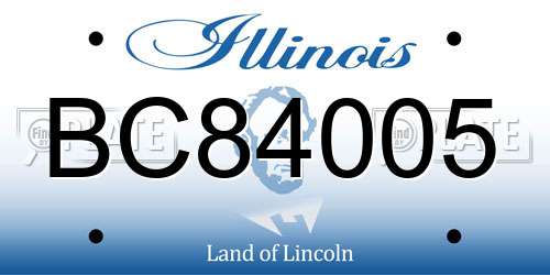 BC84005 Illinois License Plate