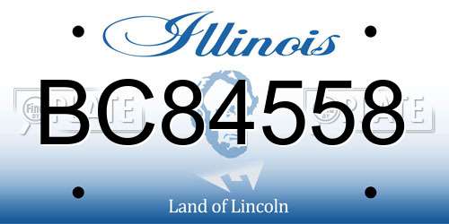BC84558 Illinois License Plate