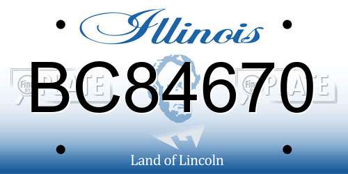BC84670 Illinois License Plate