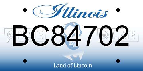 BC84702 Illinois License Plate