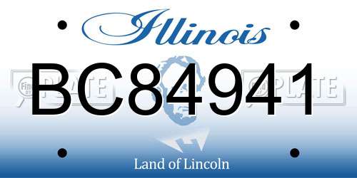 BC84941 Illinois License Plate