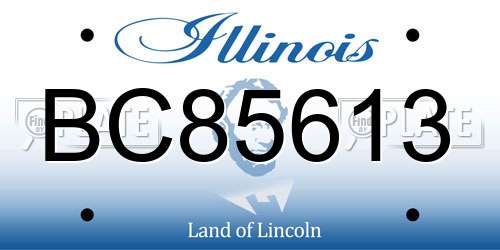 BC85613 Illinois License Plate