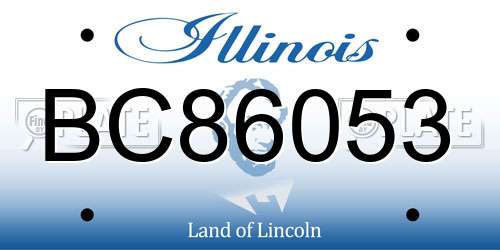 BC86053 Illinois License Plate