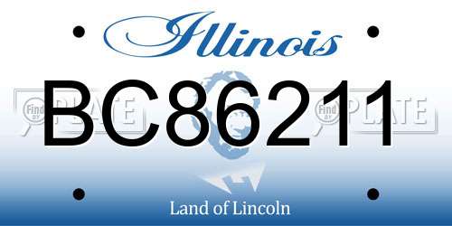 BC86211 Illinois License Plate