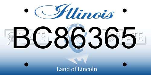 BC86365 Illinois License Plate