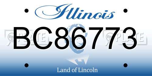 BC86773 Illinois License Plate