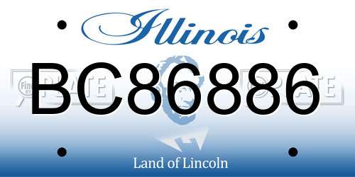 BC86886 Illinois License Plate