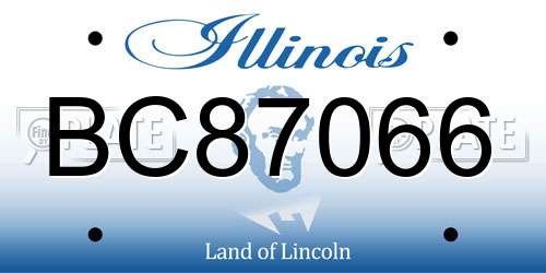 BC87066 Illinois License Plate