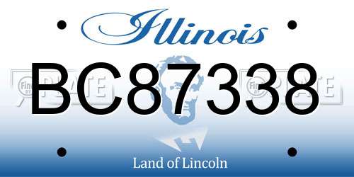BC87338 Illinois License Plate