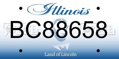 BC88658 Illinois License Plate