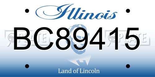 BC89415 Illinois License Plate