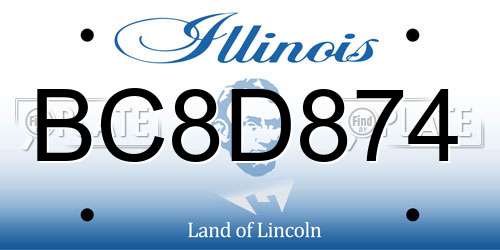 BC8D874 Illinois License Plate