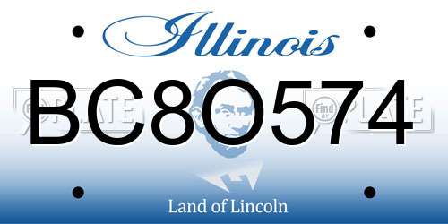 BC8O574 Illinois License Plate