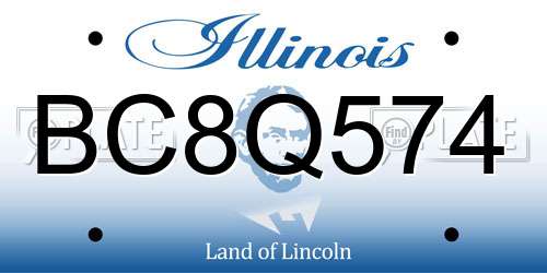 BC8Q574 Illinois License Plate
