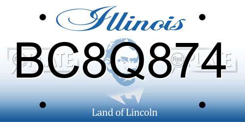 BC8Q874 Illinois License Plate