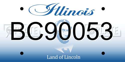 BC90053 Illinois License Plate