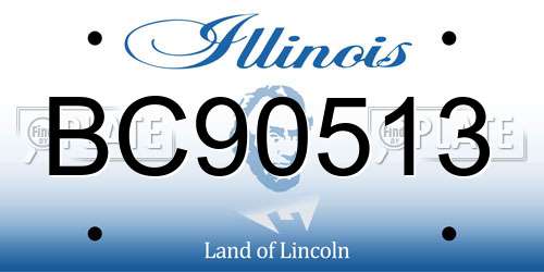 BC90513 Illinois License Plate