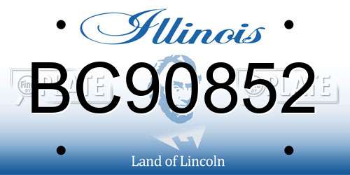 BC90852 Illinois License Plate