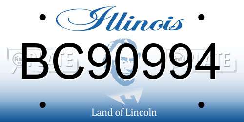 BC90994 Illinois License Plate