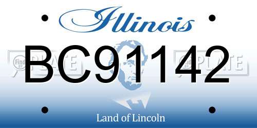 BC91142 Illinois License Plate