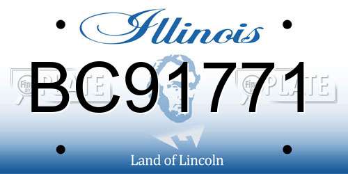 BC91771 Illinois License Plate