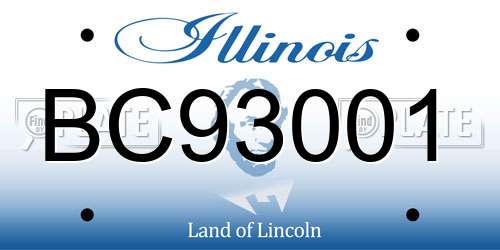 BC93001 Illinois License Plate