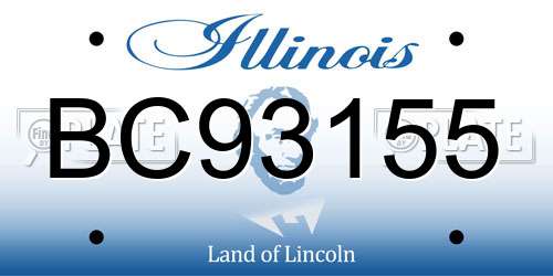 BC93155 Illinois License Plate