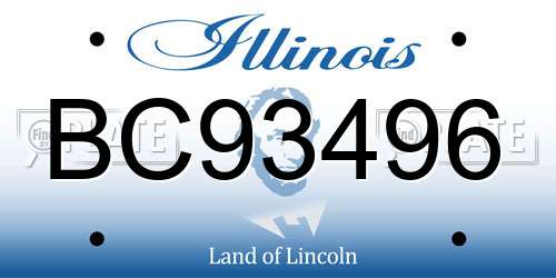 BC93496 Illinois License Plate