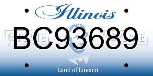BC93689 Illinois License Plate