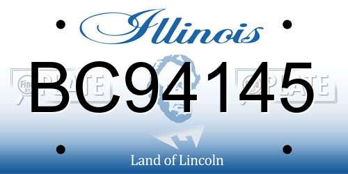 BC94145 Illinois License Plate