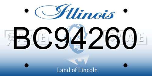 BC94260 Illinois License Plate