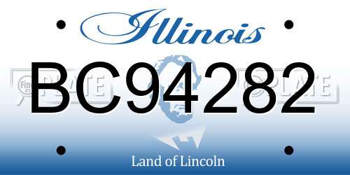 BC94282 Illinois License Plate