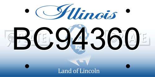 BC94360 Illinois License Plate