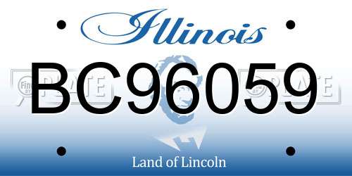 BC96059 Illinois License Plate