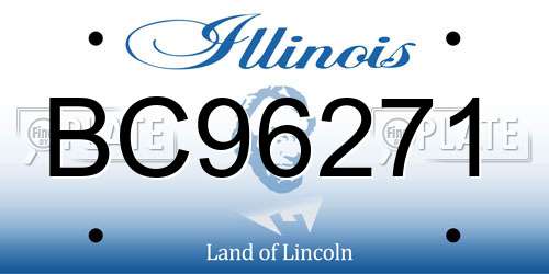 BC96271 Illinois License Plate