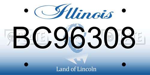 BC96308 Illinois License Plate