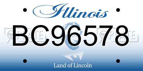 BC96578 Illinois License Plate