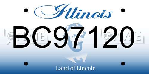 BC97120 Illinois License Plate