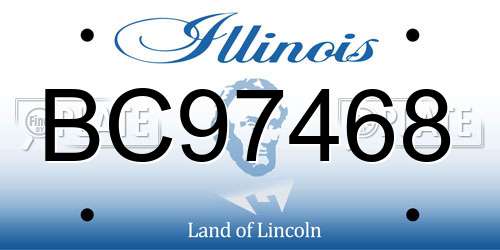 BC97468 Illinois License Plate