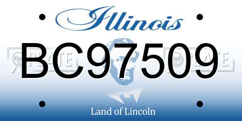 BC97509 Illinois License Plate