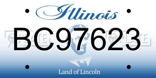 BC97623 Illinois License Plate