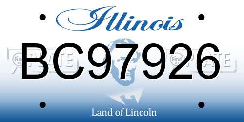 BC97926 Illinois License Plate