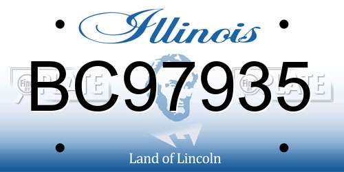 BC97935 Illinois License Plate